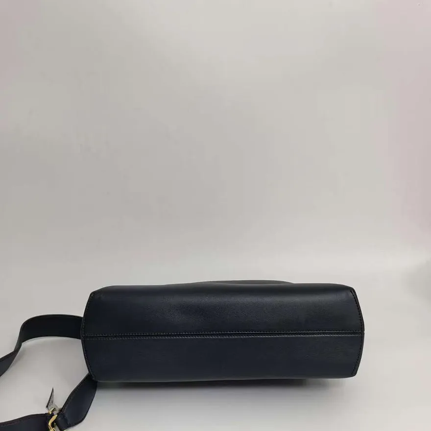 Preloved Fendi Peekaboo Navy Calf Leather Shoulder Bag