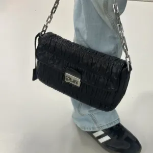 Preloved Prada Black Quilted Leather Shoulder Bag