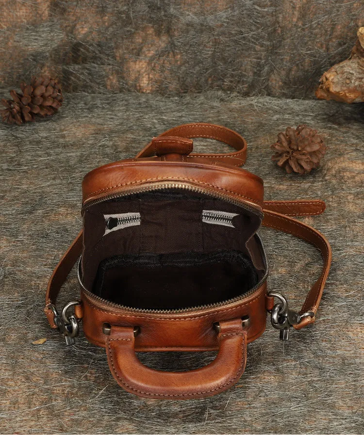 Purple Leather Womens Small Vertical Shoulder Bag Small Handmade Crossbody Handbag Purse for Ladies