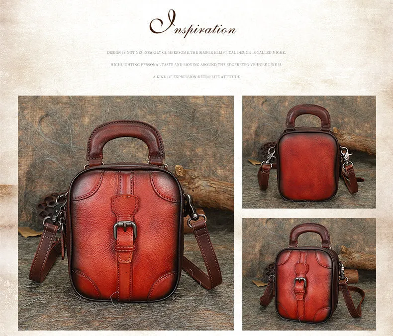 Purple Leather Womens Small Vertical Shoulder Bag Small Handmade Crossbody Handbag Purse for Ladies