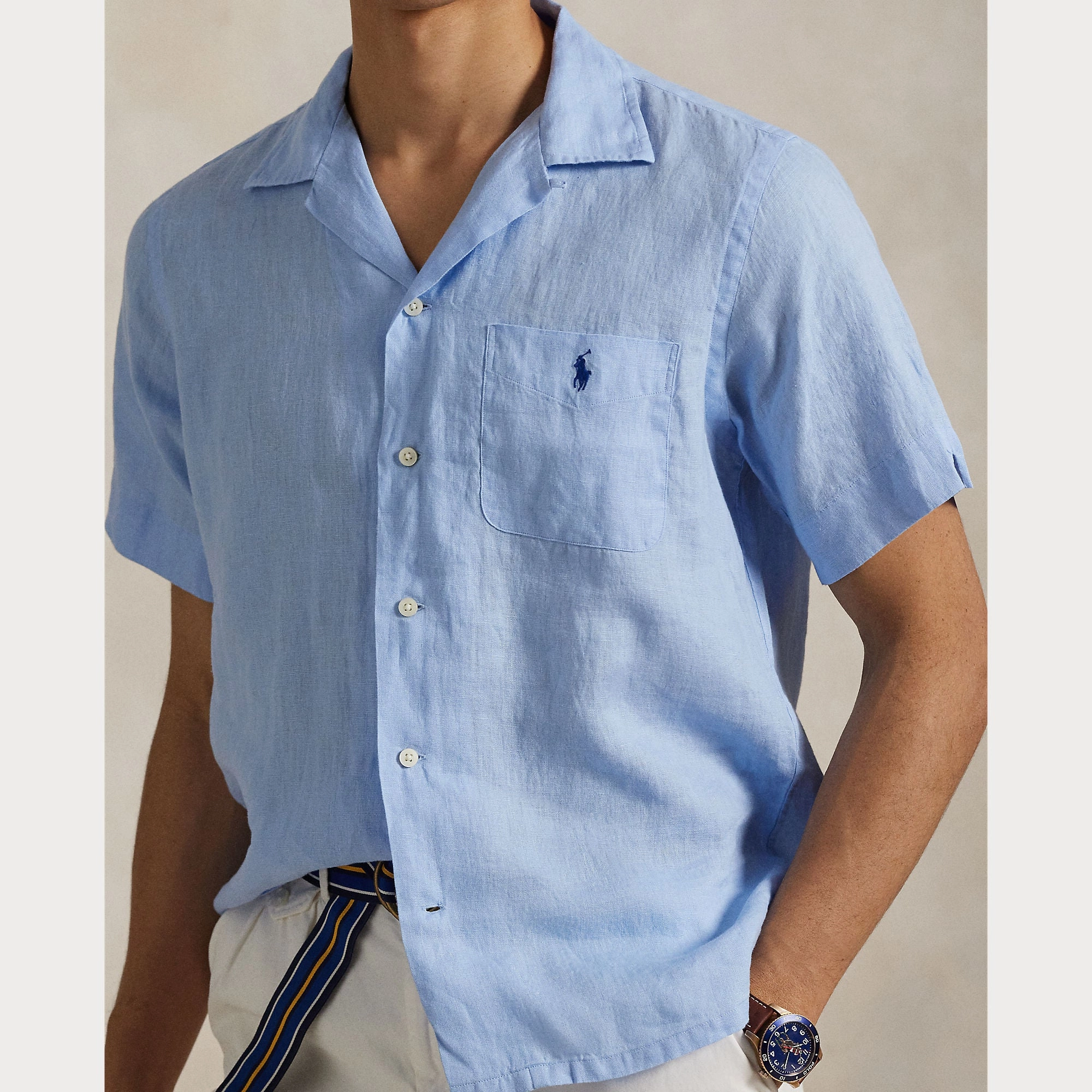 Ralph Lauren Mens Linen shirt - Office blue