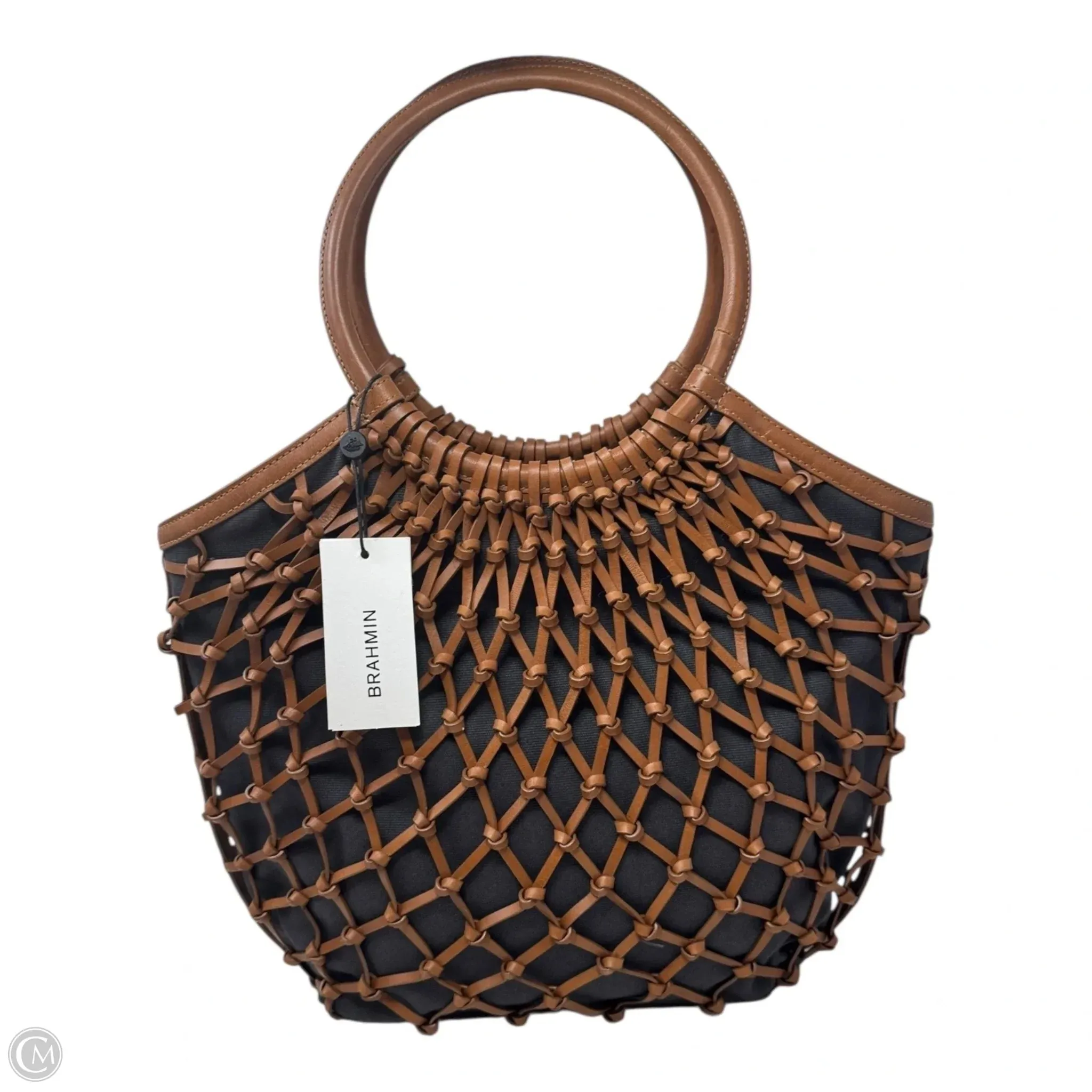 Santini Collection Meloney Tote Designer By Brahmin In Tobacco, Size: Large
