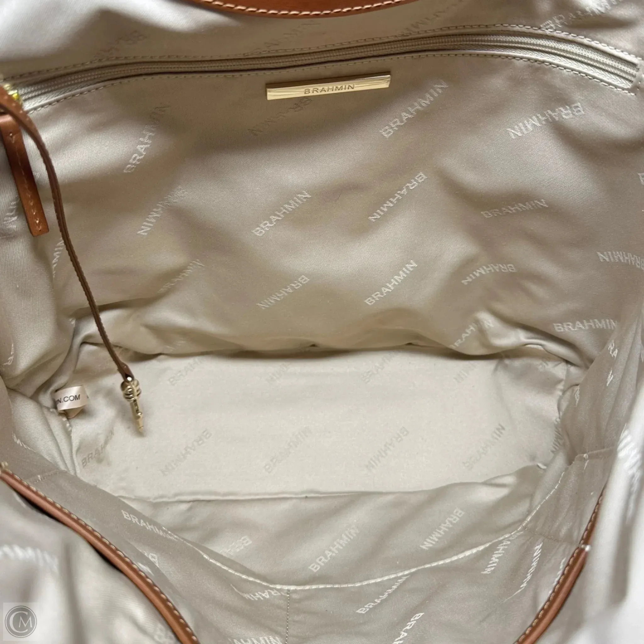 Santini Collection Meloney Tote Designer By Brahmin In Tobacco, Size: Large