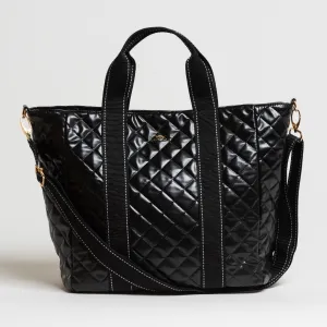 Scout Tote Bag On the Clock Black Quilted