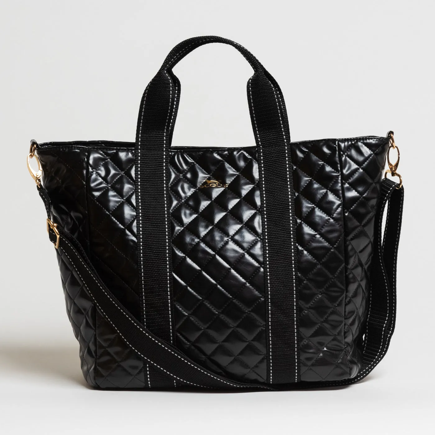 Scout Tote Bag On the Clock Black Quilted