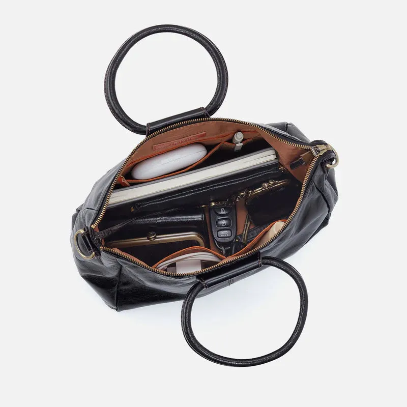 Sheila Medium Satchel Ecru Daisy Perf