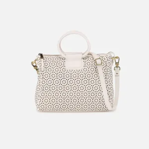 Sheila Medium Satchel Ecru Daisy Perf