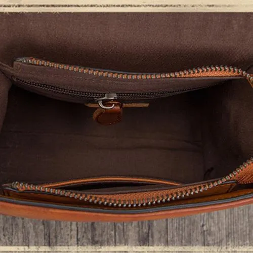 Small Vintage Womens Leather Satchel Shoulder Bag Brown Leather Women's Satchel Purse