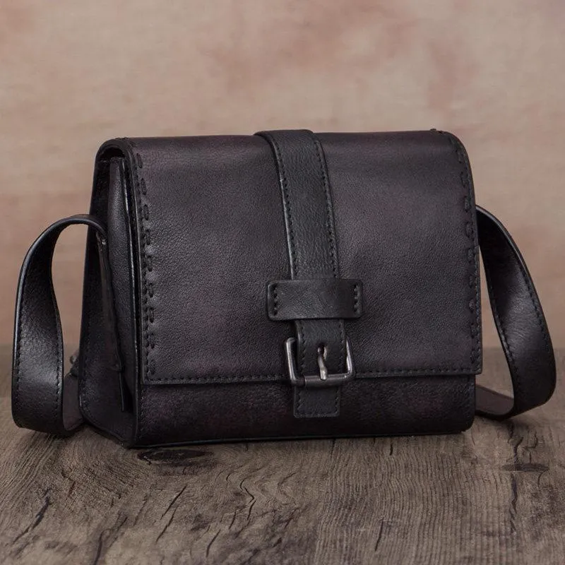 Small Vintage Womens Leather Satchel Shoulder Bag Brown Leather Women's Satchel Purse