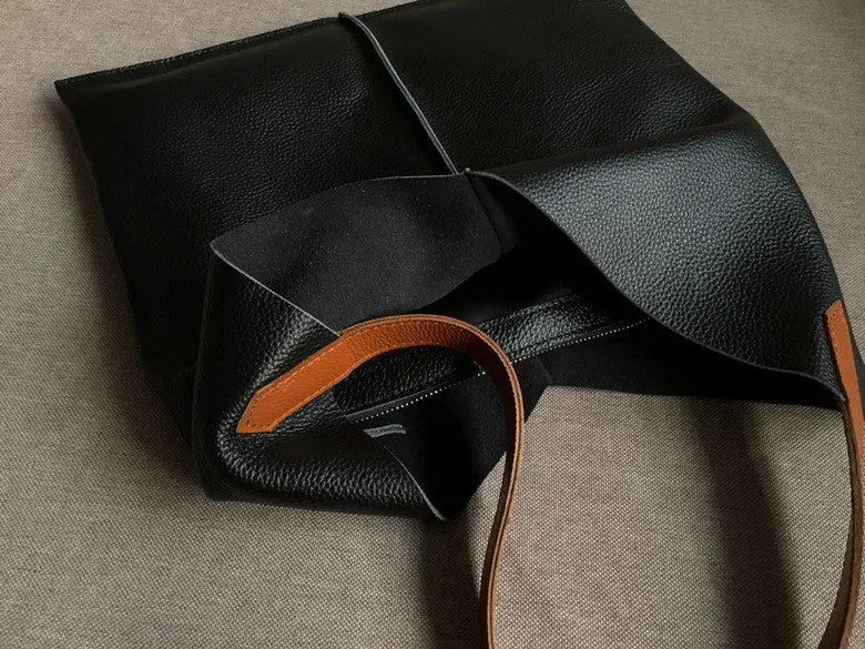 Stylish Unique Womens White Leather Tote Bag Purse Black Shoulder Bag Handbag Green Tote Purse For Women