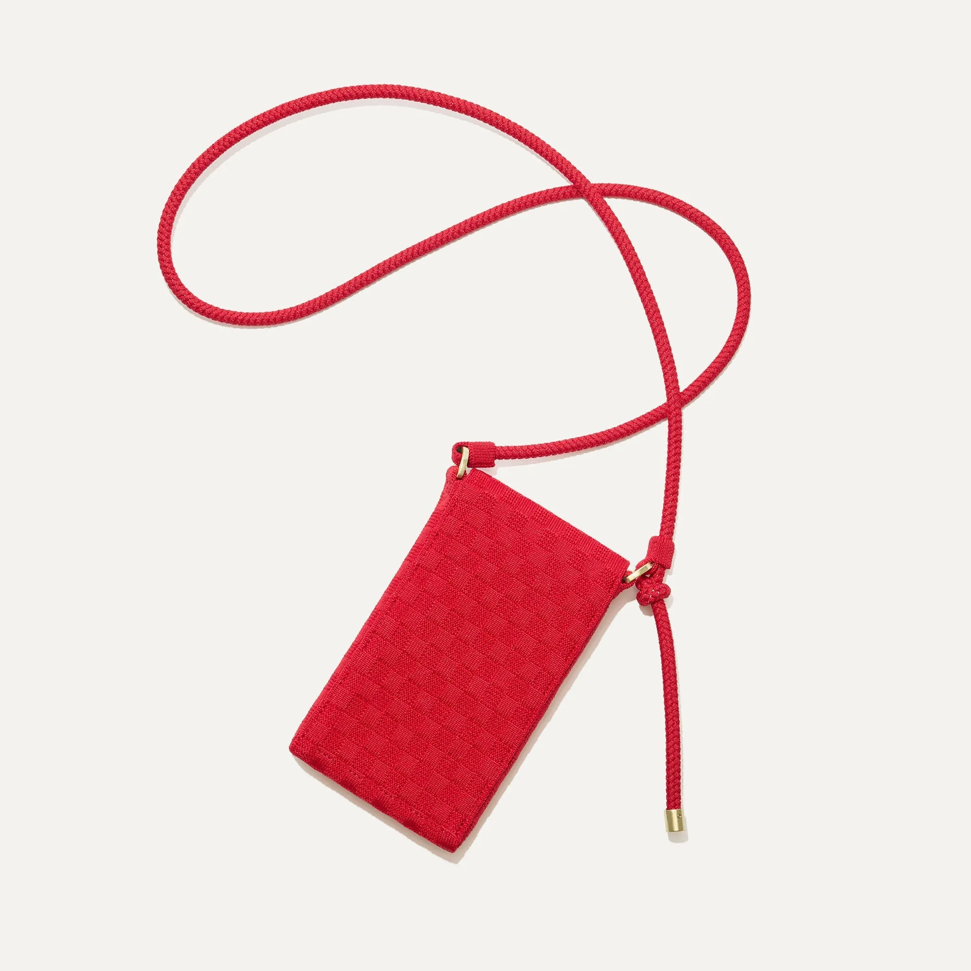 The Phone Crossbody - Red Crisp Basketweave
