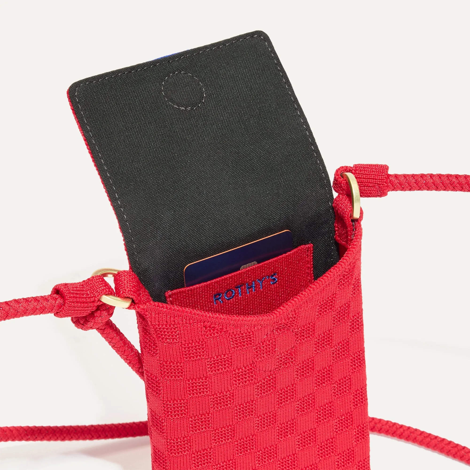 The Phone Crossbody - Red Crisp Basketweave