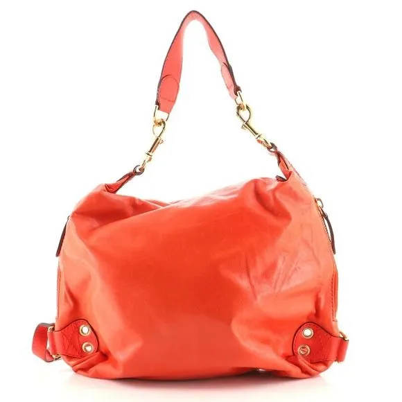 Tom Ford era, Gucci, 'Darwin', tomato red leather XL messenger or shoulder bag, or backpack with multiple, zip close pockets & gold hardware