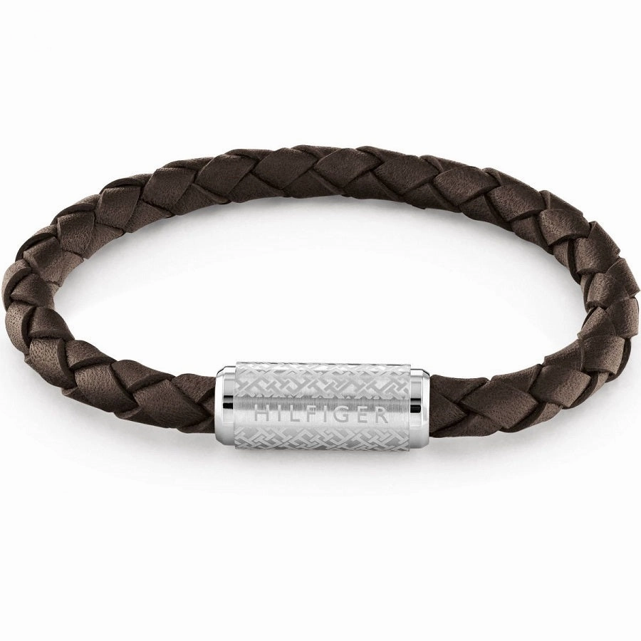 Tommy Hilfiger Mens Brown Leather Bracelet 2790478