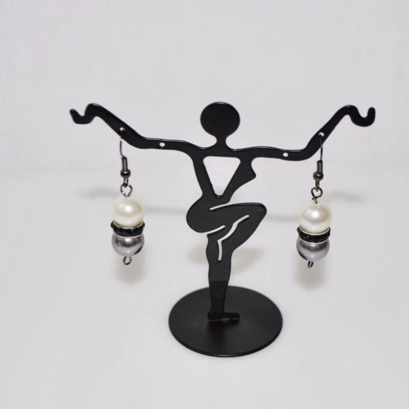 Two tone shell dangle earrings