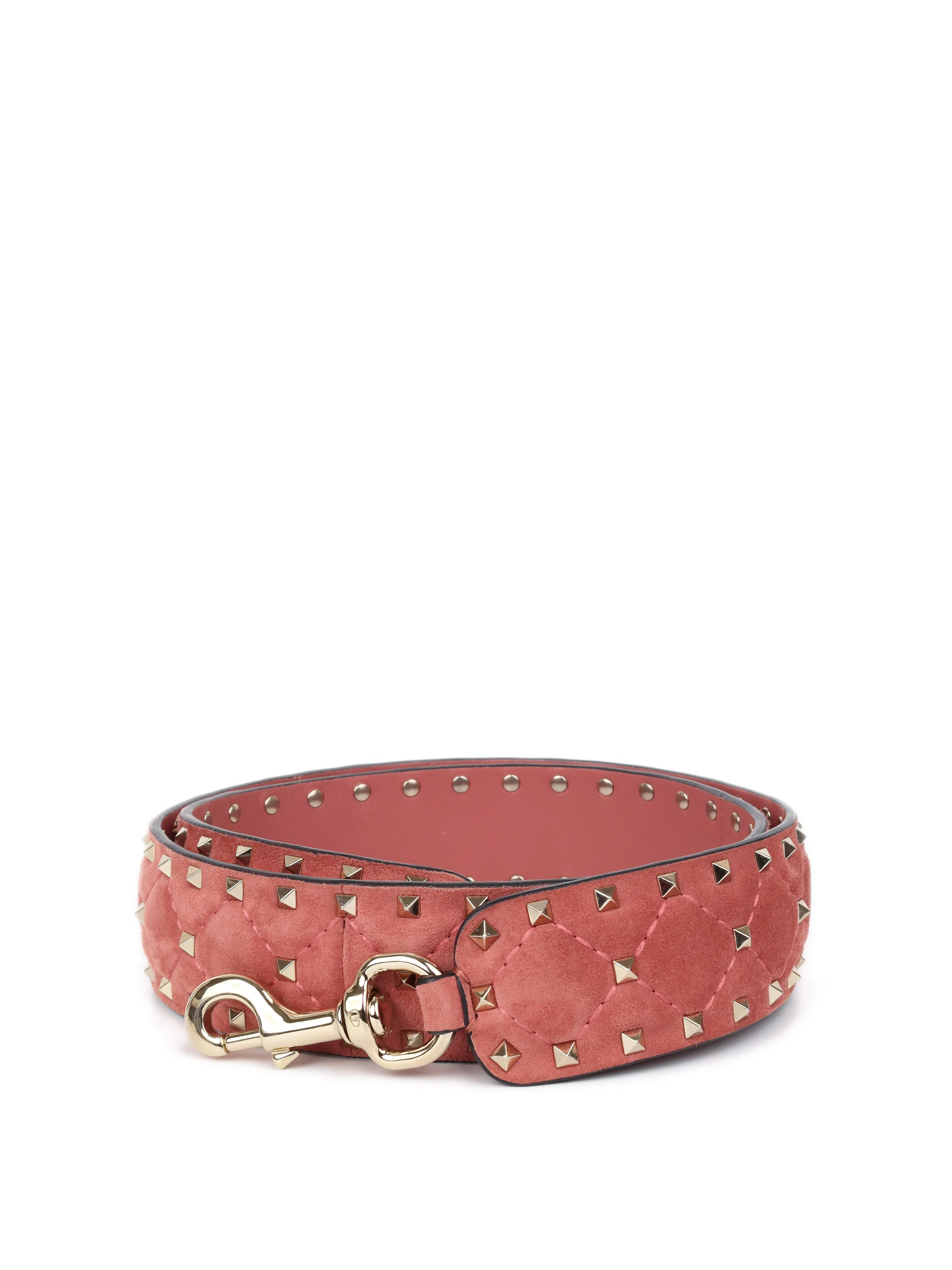 Valentino Pink Suede Rockstud Shoulder Strap