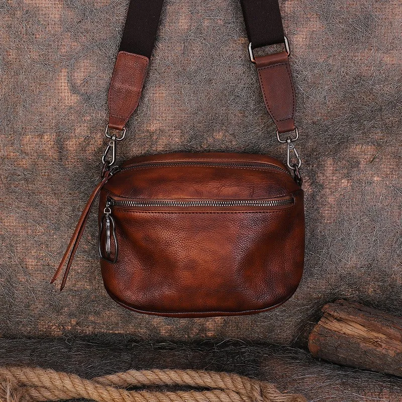 Vintage Black Gray Leather Womens Saddle Shoulder Bag Small Saddle Crossbody Purse for Ladies