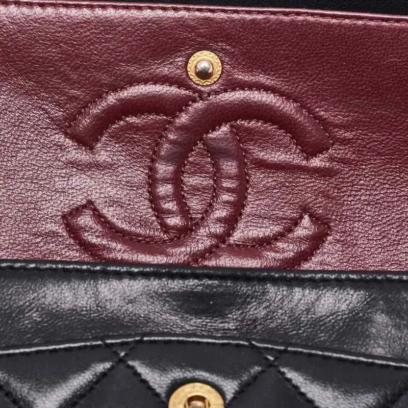 Vintage Chanel Classic Double Flap Shoulder Bag Small Black