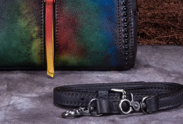 Vintage Leather Handbag Tassel Shoulder Bag Crossbody Bag Purses For Women