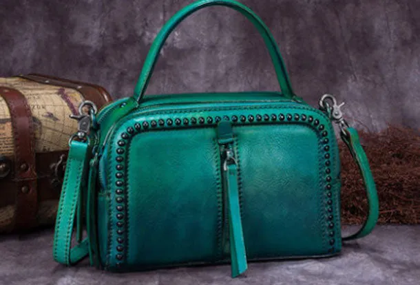 Vintage Leather Handbag Tassel Shoulder Bag Crossbody Bag Purses For Women