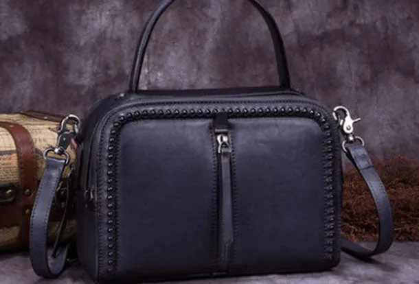 Vintage Leather Handbag Tassel Shoulder Bag Crossbody Bag Purses For Women