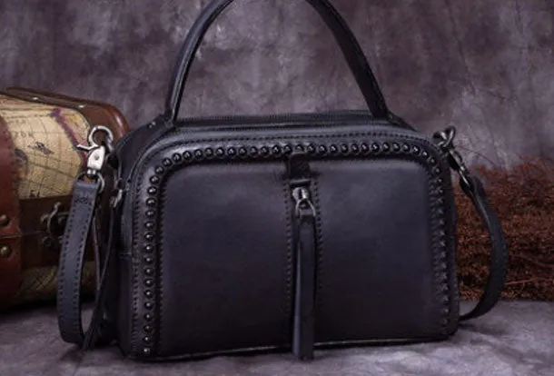 Vintage Leather Handbag Tassel Shoulder Bag Crossbody Bag Purses For Women