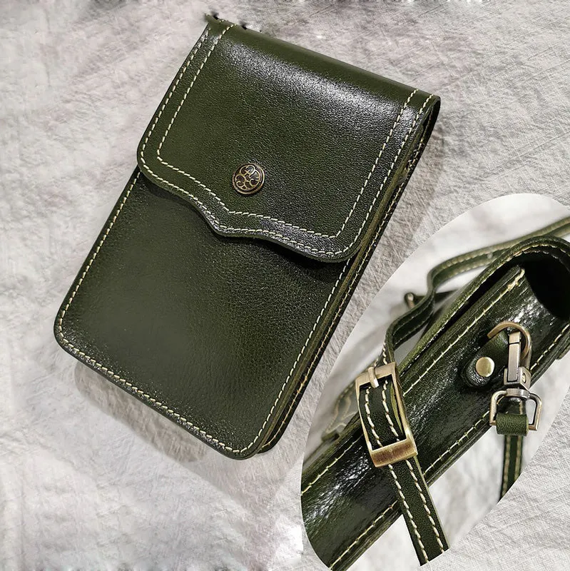 Vintage Leather Small phone Purse shoulder bag leather crossbody bag for women