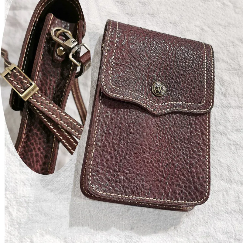 Vintage Leather Small phone Purse shoulder bag leather crossbody bag for women