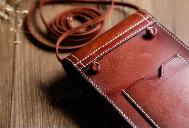 Vintage Leather Small phone Purse shoulder bag leather crossbody bag for women