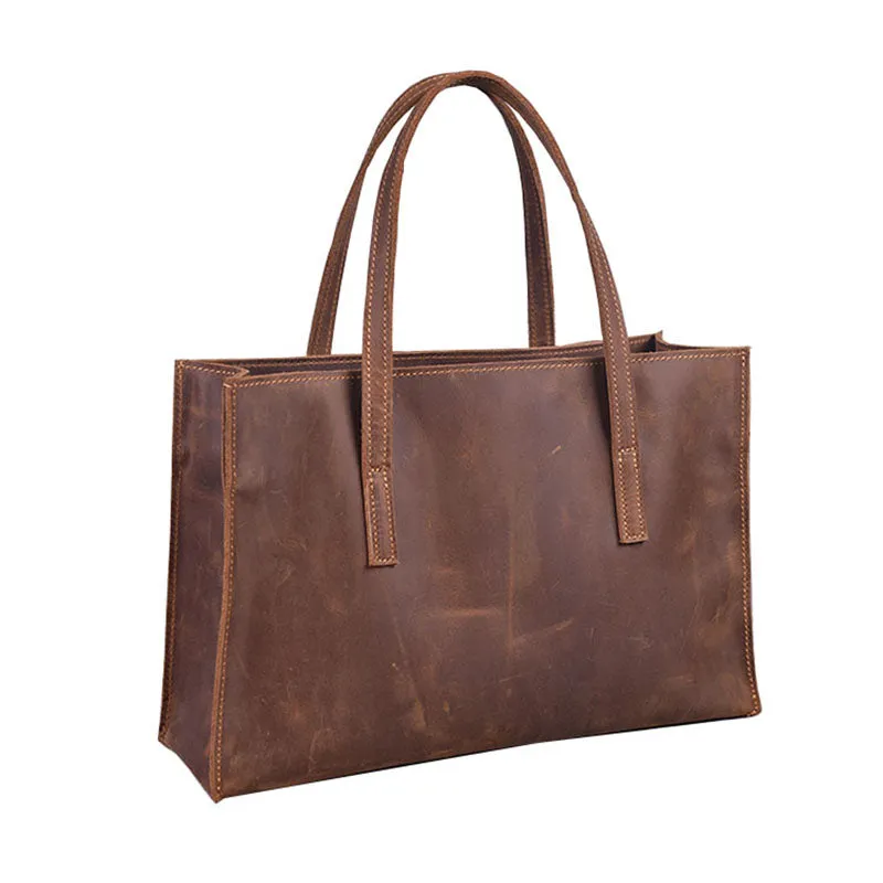 Vintage LEATHER WOMENs Brown Handbag Stylish Shoulder Tote Purse FOR WOMEN