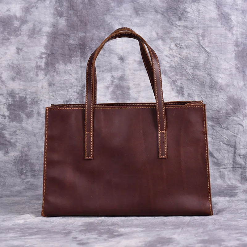 Vintage LEATHER WOMENs Brown Handbag Stylish Shoulder Tote Purse FOR WOMEN