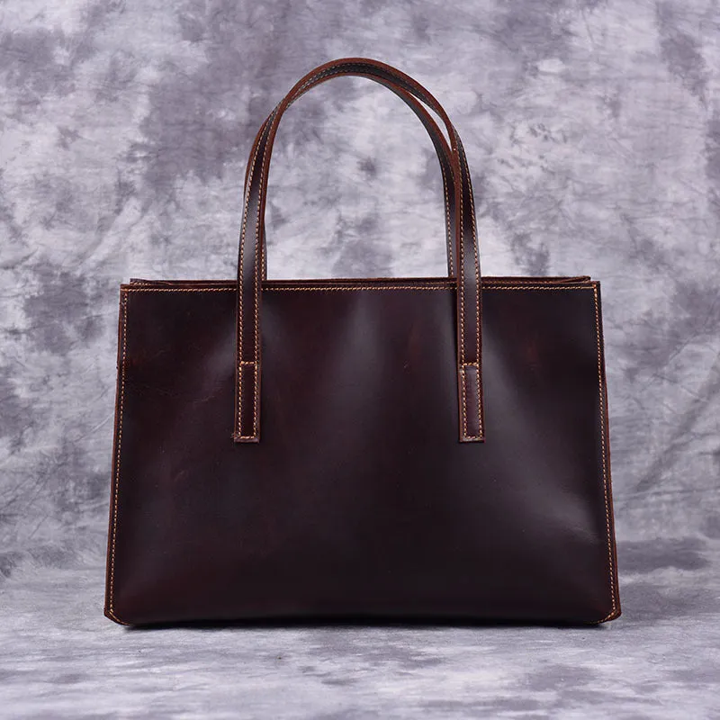 Vintage LEATHER WOMENs Brown Handbag Stylish Shoulder Tote Purse FOR WOMEN