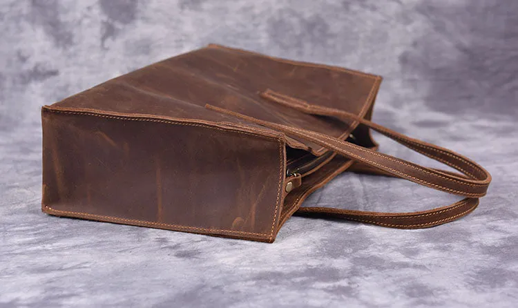 Vintage LEATHER WOMENs Brown Handbag Stylish Shoulder Tote Purse FOR WOMEN