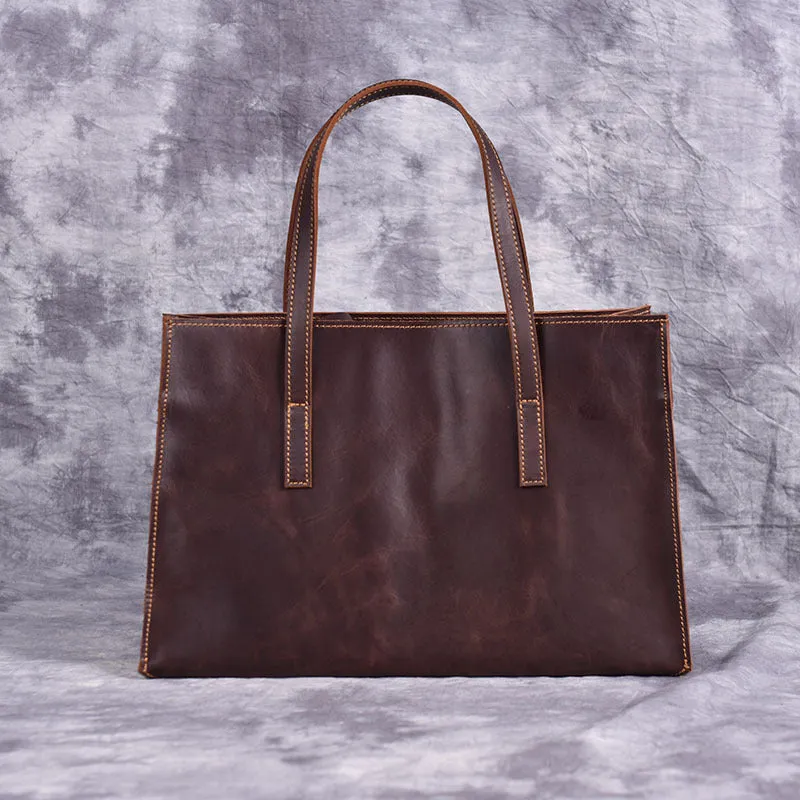 Vintage LEATHER WOMENs Brown Handbag Stylish Shoulder Tote Purse FOR WOMEN
