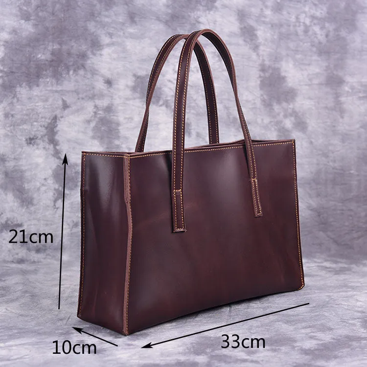 Vintage LEATHER WOMENs Brown Handbag Stylish Shoulder Tote Purse FOR WOMEN