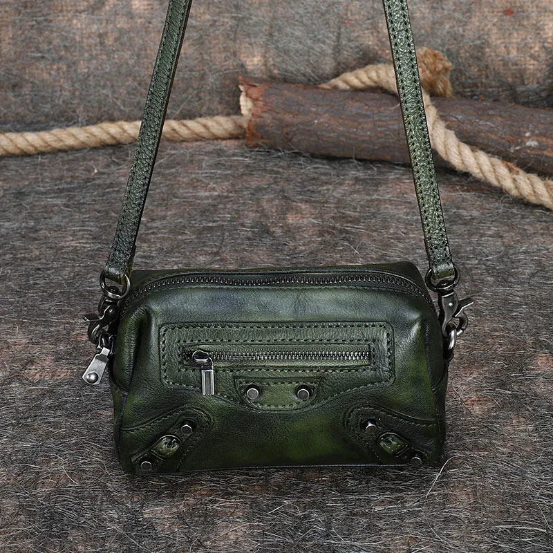 Vintage Womens Leather Wristlet Wallets Mini Shoulder Bag Small Crossbody Bag for Women