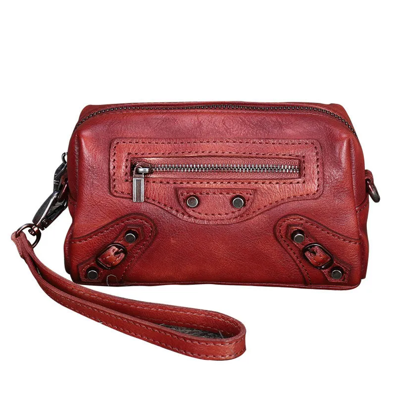 Vintage Womens Leather Wristlet Wallets Mini Shoulder Bag Small Crossbody Bag for Women