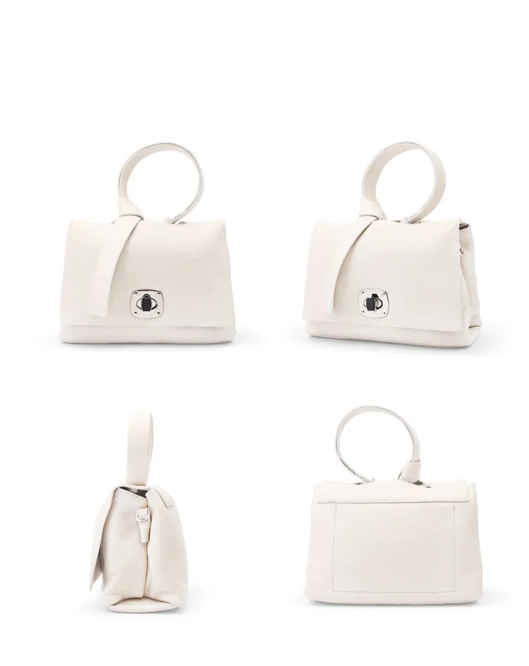 White Leather Women Handbag Shoulder Bag Work Bag For Women