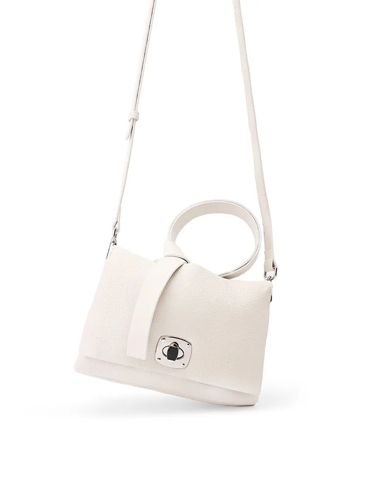 White Leather Women Handbag Shoulder Bag Work Bag For Women