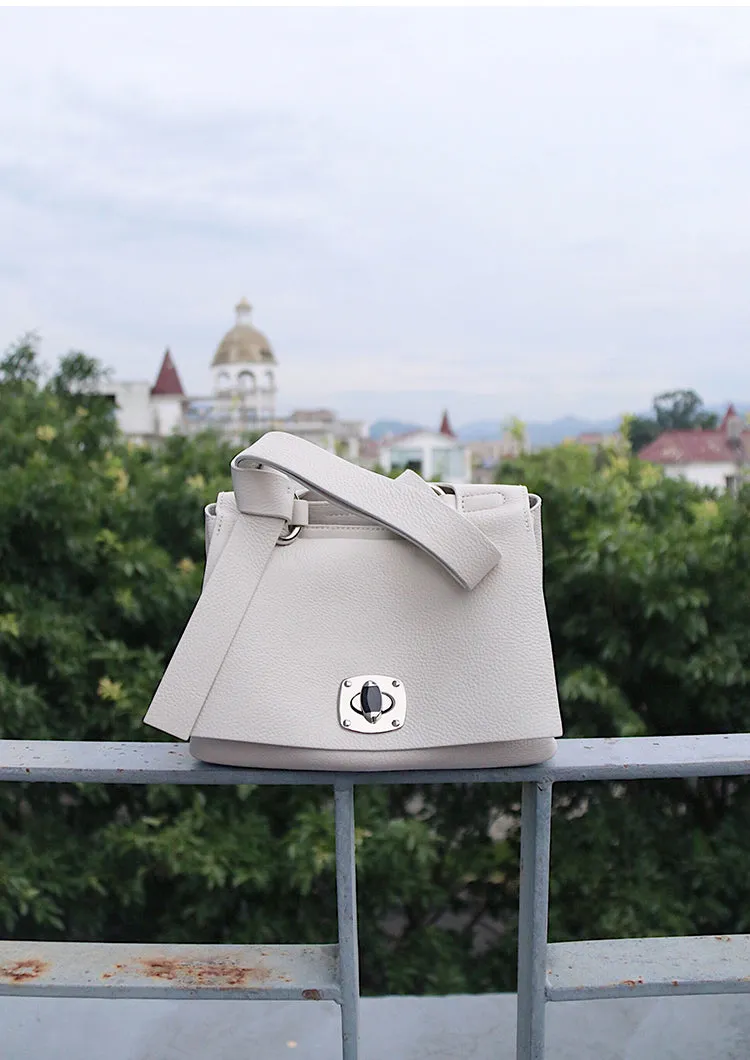 White Leather Women Handbag Shoulder Bag Work Bag For Women
