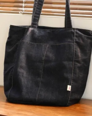 Women Blue Denim Shopper Tote Bags Denim Large Tote Shoulder Bag Handbag for Men