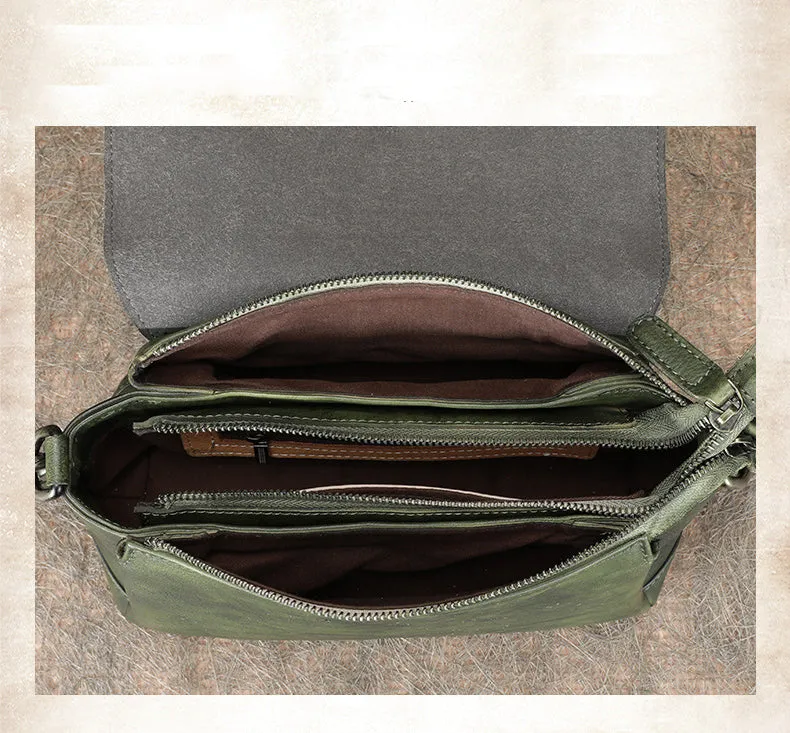 Womens Brown Leather Vintage Handmade Shoulder Bag Best Crossbody Purses for Ladies