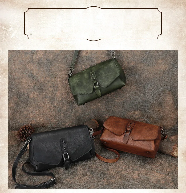 Womens Brown Leather Vintage Handmade Shoulder Bag Best Crossbody Purses for Ladies