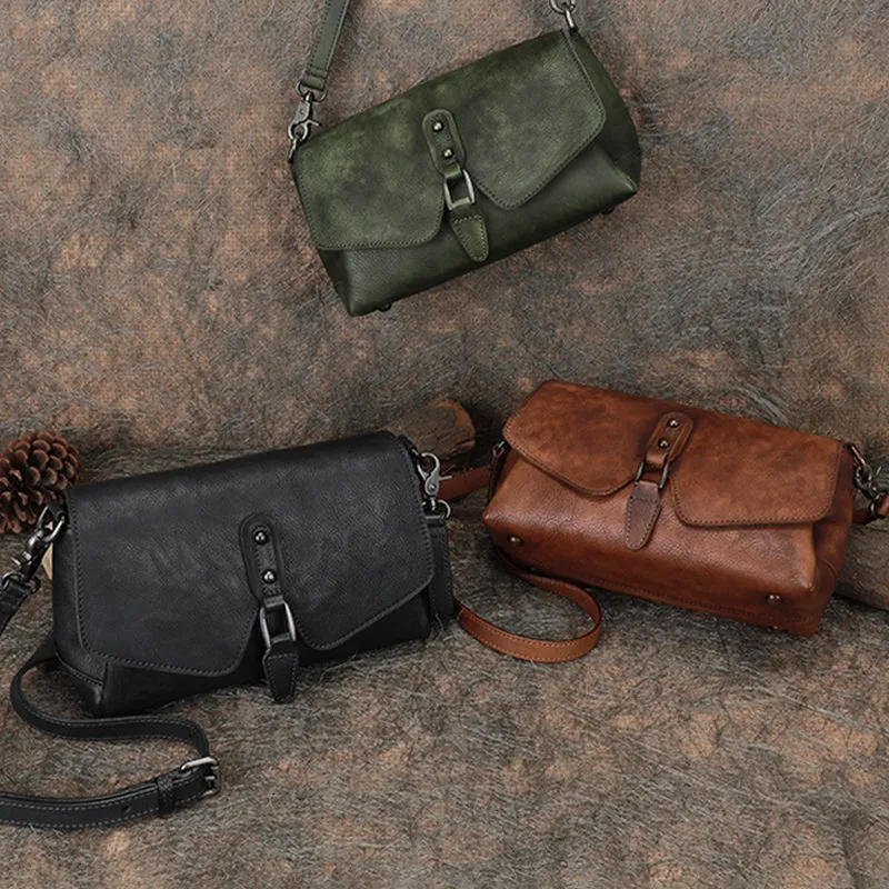 Womens Brown Leather Vintage Handmade Shoulder Bag Best Crossbody Purses for Ladies