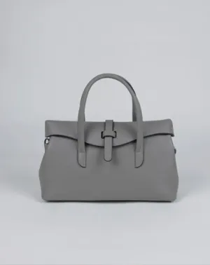 Womens Gray Work Leather Handbag Purse Leather Gray Work Shoulder Bag Handbag Purse for Ladies