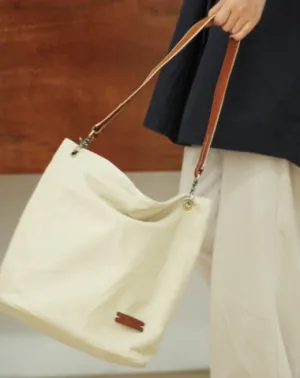 Womens White Canvas Tote Bags Canvas Shoulder Bag Canvas Crossbody Tote Bags for Men